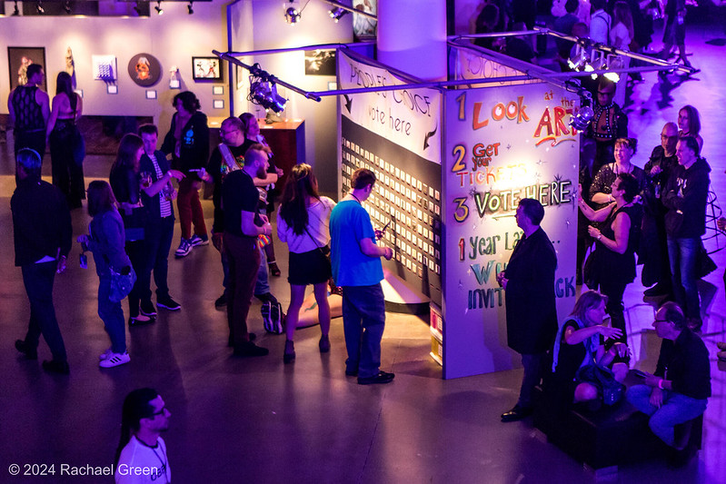 SEAF 2025 Award Winners: A picture of the People's Choice voting kiosk, taken from above, during one of the days of SEAF 2024.